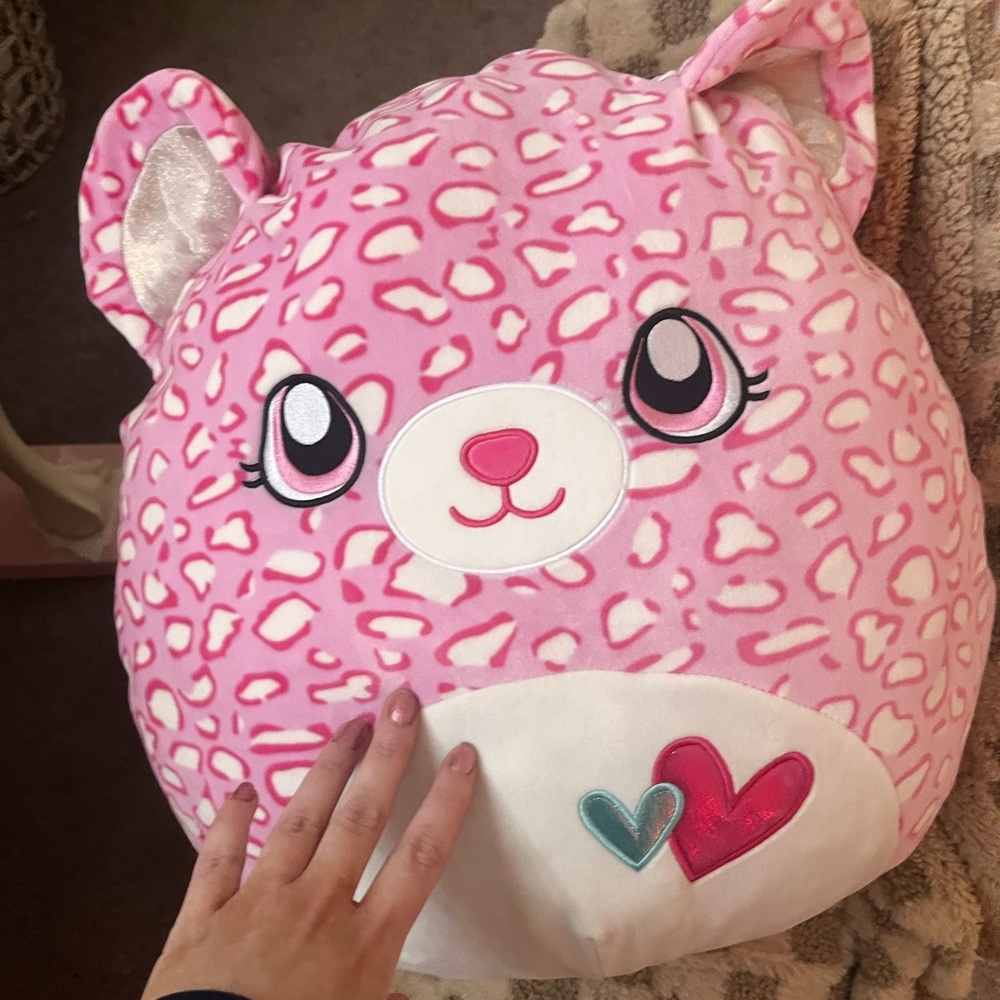 LARGE Squishmellow - Cheetah Print - Pink&white style - super cute -